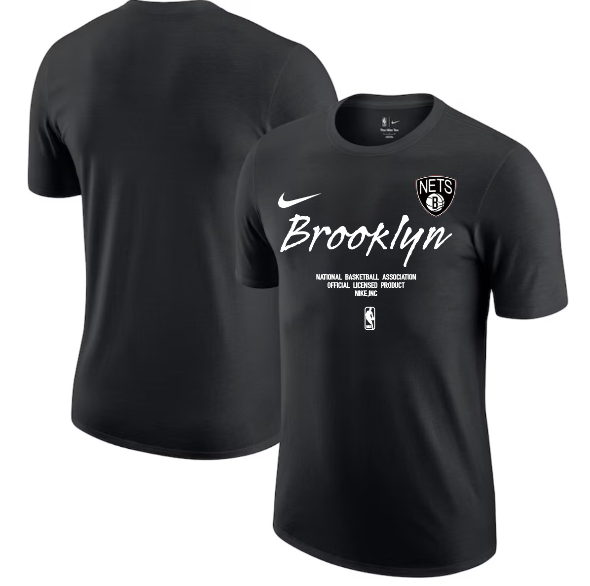 Men 2025 NBA Brooklyn Nets Black Nike T shirts style 3